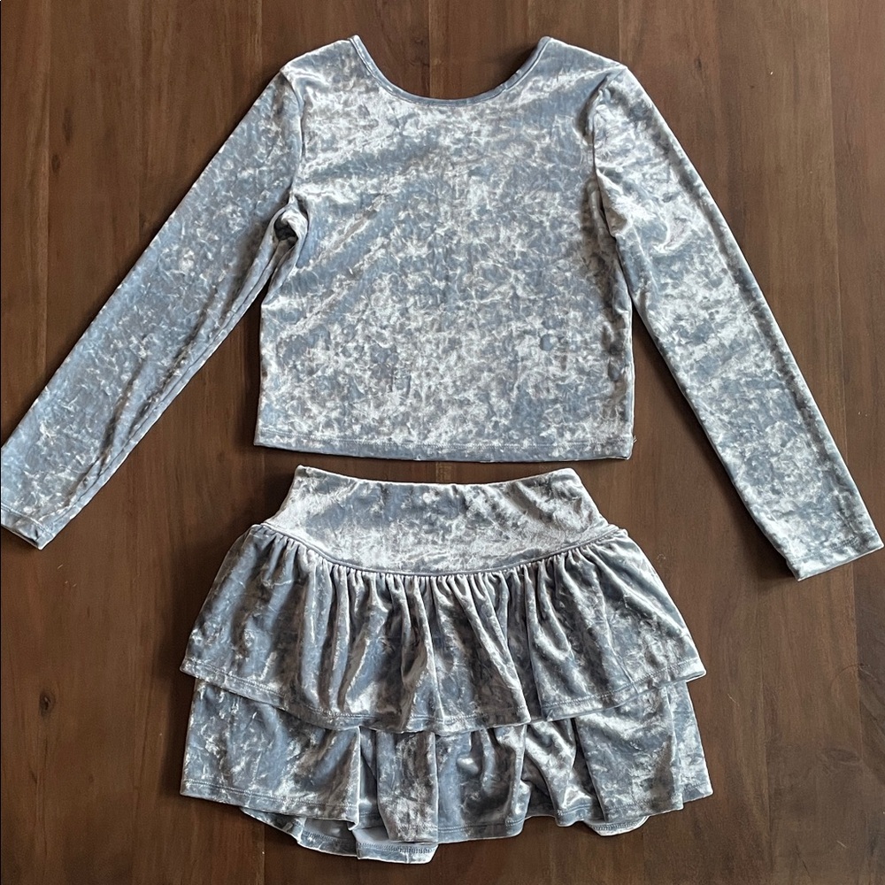 GAP Kids Girls Matching Velvet Set silver blue size L (10)
